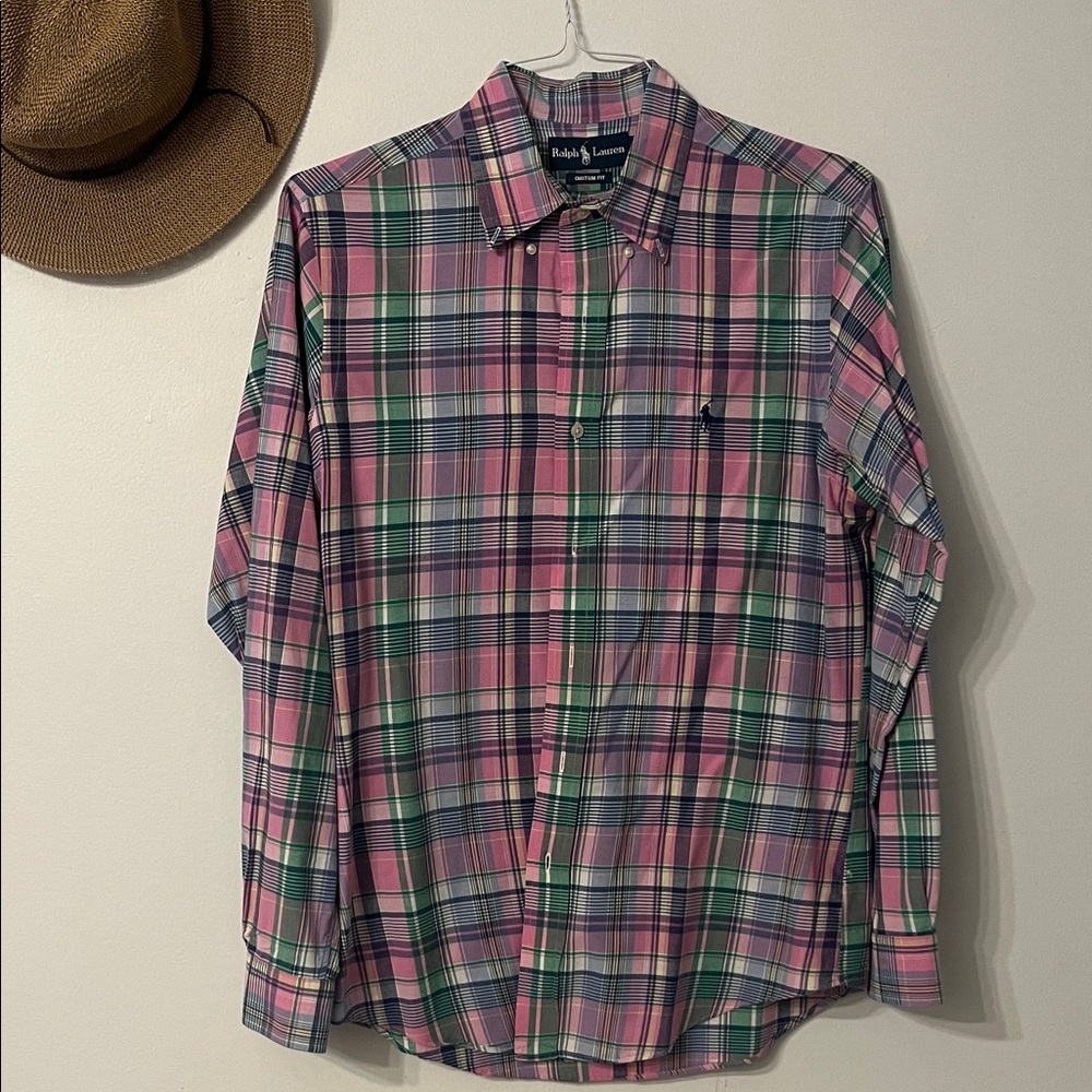 Ralph Lauren Green & Pink Plaid Button-Down Shirt